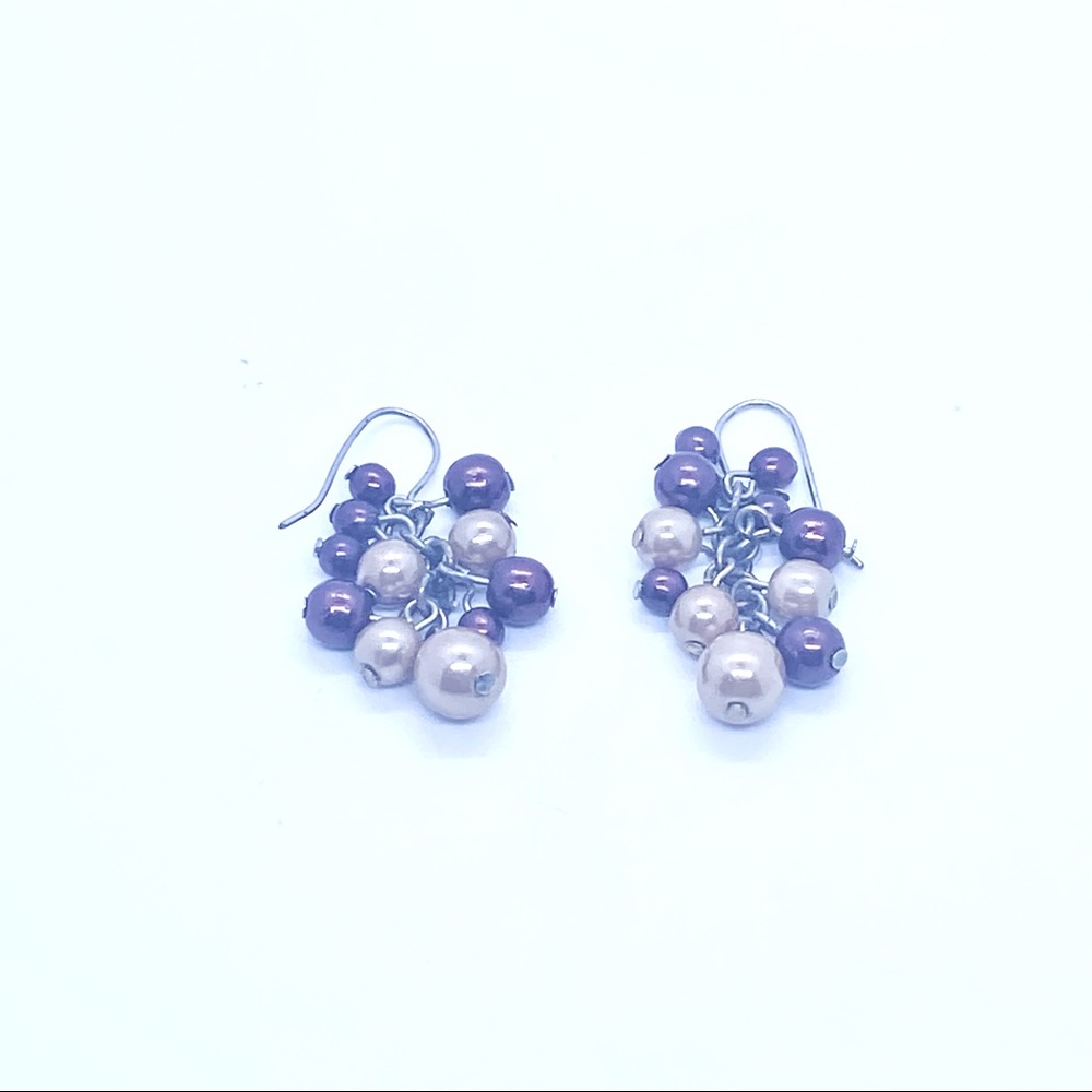 Purple Beaded Dangle Earrings 🔥 3 for $20